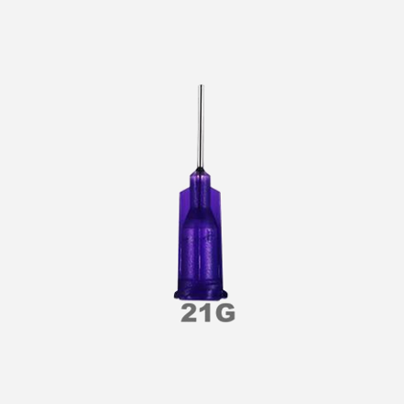 Igły dozujące Luer Lock ze stali nierdzewnej 21G purpurowe 1/2 cal, 10 SZTUK, śr. wew. 0.51 mm, śr. zew. 0.81 mm