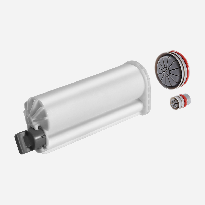 Kartusz dwuskładnikowy 10:1 50 ml System B do kleju / żywicy / silikonu / wypełniaczy, Zestaw tuba + tłok + nakrętka