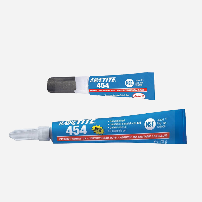 Klej błyskawiczny Loctite 454 cyjanoakrylowy w żelu, niekapiący, do powierzchni pionowych, do metalu, tworzyw oraz materiałów porowatych