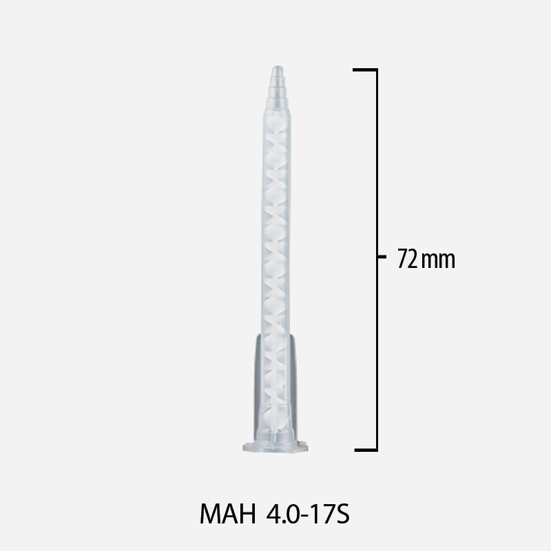 Miksery statyczne 1:1, 2:1 System A do kartuszy 50 ml, dł. 72mm / śr. wew. 4mm, MAH 4.0-17S