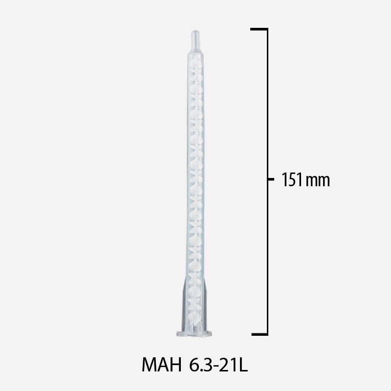 Mikser statyczny 1:1, 2:1 System A do kartuszy 50 ml, dł. 151mm / śr. wew. 6.3mm, MAH 6.3-21L